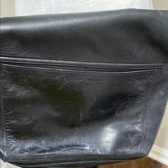 Perlina Black Messenger Bag with Flap-Over Design Adjustable Strap - Picture 6 of 13